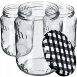 Kadax lot de 48 bocaux � confiture 720 ml avec couvercle � visser avec bouchon � vis (carreaux noirs) ...