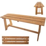 Banc de jardin en bois 2 places sans accoudoirs et dossier - banc de parc, banc extrieur pour balcon, ...