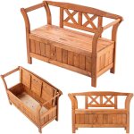 Banc de jardin parc en bois avec dossier 119cm terrasse avec buis ch�ne - kadax