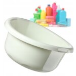 Bassine en plastique pour le lavage  la main des vtements et de la vaisselle, dote d'une forme ronde ...