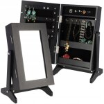 Boîte à bijoux avec miroir, 21 x 15 x 30, 5 cm, boîte en panneau mdf, boîte à bijoux avec pieds, étui ... Boîte à bijoux avec miroir, 21 x 15 x 30, 5 cm, boîte en panneau mdf, boîte à bijoux avec pieds, étui ...