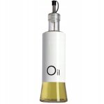 Kadax - bouteille d'huile d'olive 320 ml avec distributeur d'huile en verre blanc