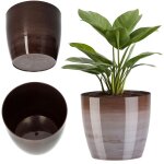 Cache - pot de fleurs 18cm, support de fleurs en marbre marron pour salon - kadax
