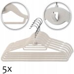 Cintres floqus 5 pices gris clair - kadax