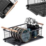 Gouttoir à vaisselle Égouttoir assiettes debout noir grand avec plateau plateau - kadax Gouttoir à vaisselle Égouttoir assiettes debout noir grand avec plateau plateau - kadax