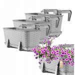 Kadax jardini�re suspendue ext�rieure 40 cm, balconni�re en plastique aspect rotin avec supports de fixation ...