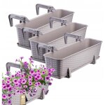 Kadax jardinire suspendue extrieure 60 cm, balconnire en plastique aspect rotin avec supports de fixation ...