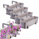 Kadax jardinière suspendue extérieure 60 cm, balconnière en plastique aspect rotin avec supports de fixation ... Kadax jardinière suspendue extérieure 60 cm, balconnière en plastique aspect rotin avec supports de fixation ...