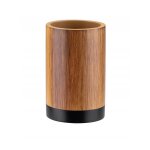 Mug conteneur de brosse � dents motif bois - kadax