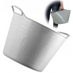 Kadax - panier  linge en plastique, universel, 26 l, carr, gris