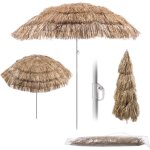 Kadax - parasol rond pour balcon, jardin, terrasse, piscine et plage, hauteur rglable, marron / cru ...