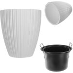 Kadax pot de fleurs dcoratif avec insert intrieur - rond - en plastique - pour l'intrieur et l'extrieur ...