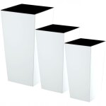 Pot de fleur haut, grande jardiniere en plastique pour une dcoration interieure et exterieure (blanc, ...