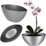 Kadax - pot de fleurs en plastique - de forme ovale - 30 x 14 cm - design moderne - idal pour la dcoration ...