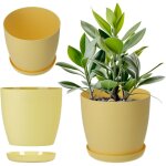 Kadax - pot de fleurs en plastique avec soucoupe et finition mate lgante, cache - pot pour une dcoration ...