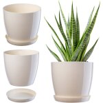 Pot de fleur avec support couvercle en plastique pot de fleur 12 cm crme pour fleurs - kadax