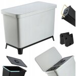Poubelle avec couvercle à charnière, rectangulaire, en plastique, avec poignée de transport, pour tri ... Poubelle avec couvercle à charnière, rectangulaire, en plastique, avec poignée de transport, pour tri ...