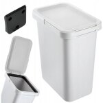 Poubelle avec couvercle à charnière, rectangulaire en plastique, avec poignée de transport, pour tri ... Poubelle avec couvercle à charnière, rectangulaire en plastique, avec poignée de transport, pour tri ...