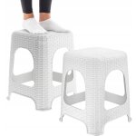Kadax - tabouret tabouret de cuisine rotin blanc 2 pcs