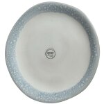 Assiette terre cuite bord poli bleu 20 cm