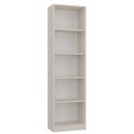 Kaffi - biblioth�que style scandinave salon - 50x30x181 - 5 tablettes - �tag�re � livres - beige