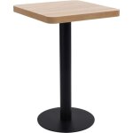 The living store table de bistro marron clair 50x50 cm mdf - table bistrot - table ronde - table pour ...