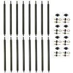 Kangui - lot de 8 poteaux de filet de scurit 25mm pour trampolines avec mousse, visserie et capuchon ...