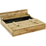 Kangui - bac à sable en bois pefc avec couvercle et bancs Kangui - bac à sable en bois pefc avec couvercle et bancs