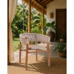 Kanoa - chaise en teck massif et corde beige