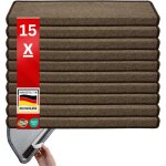 Karat - x 15 tapis d'escalier london, brun clair, 23, 5 x 65 cm, rectangulaire