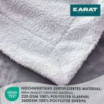 Karathomeliving - plaid douillet glory, couverture polaire certifié oeko - tex, double face, gris clair ... Karathomeliving - plaid douillet glory, couverture polaire certifié oeko - tex, double face, gris clair ...