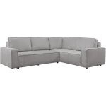 Karlos - canap� d'angle convertible en tissu gris clair - angle droit