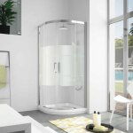 Kassandra - paroi de douche semi - circulaire 2 verres fixes + 2 portes coulissantes s400 verre s�rigraphi� ...
