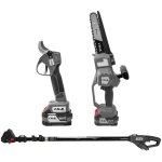 Kawapower kit s�cateur / mini tron�onneuse / perche extensible � batterie 18v 2x4ah 18v