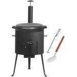Kazan en fonte avec four kazan  39, 5 cm marmite en fonte 19 l avec couvercle chaudron - bbq - toro