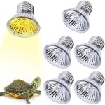 Kcvv - lot de 6 lampes chauffantes tortues, e27, 25 w,  intensit variable, 220 v, uva, uvb, terrarium, ...