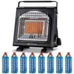 Chauffage à gaz portable piezo 1700w systèmes sécurité intégrés + 8 cartouches de gaz butane autonomie ... Chauffage à gaz portable piezo 1700w systèmes sécurité intégrés + 8 cartouches de gaz butane autonomie ...