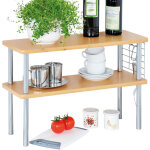 Kesper - tag�re de cuisine pour comptoir, 2 niveaux, bois de h�tre