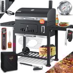 Chariot bbq smoker xxl barbecue au charbon de bois avec couvercle, roues, poignée en acier inoxydable, ... Chariot bbq smoker xxl barbecue au charbon de bois avec couvercle, roues, poignée en acier inoxydable, ...