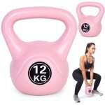 Kettlebell 12 kg pour lexercice haltere balle de musculation charge de fitness rose modernhome