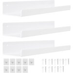 Keyoung - 3 paquets etagere murale blanche sans per�age, etag�re murale en acrylique de 30 cm, etagere ...