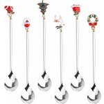 Cuillres  caf de nol, 6 cuillres de nol cuillres  th  dessert en acier de nol en argent avec ...