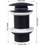 Lavabo noir sans trop plein, bonde de lavabo pop up noir universelle, bonde de vidage sans trop plein, ... Lavabo noir sans trop plein, bonde de lavabo pop up noir universelle, bonde de vidage sans trop plein, ...