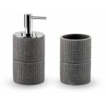 Kiamami valentina - set d'accessoires de salle de bains pour lavabo : distributeur de savon et porte ...
