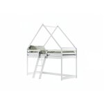 Kids literie - lit enfant mi - hauteur mya 90x200 blanc - blanc