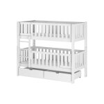 Lit superpos� caly 80x180 - bois massif - 2 tiroirs blanc - blanc livr� avec le sommiers et tiroir.