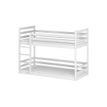 Kids literie - lit superpos� mona 90x190 - bois massif blanc - blanc livr� avec sommiers