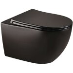 Kielle gaia - wc suspendu avec abattant softclose, rimless, noir mat 30115042