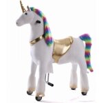 Licorne cheval d?quitation  roues - grand - 5  9 ans - jouet  bascule - arc - en - ciel