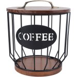 Kimiss porte - filtre � caf� rustique avec couvercle, panier de rangement de capsules de caf� artisanal ...